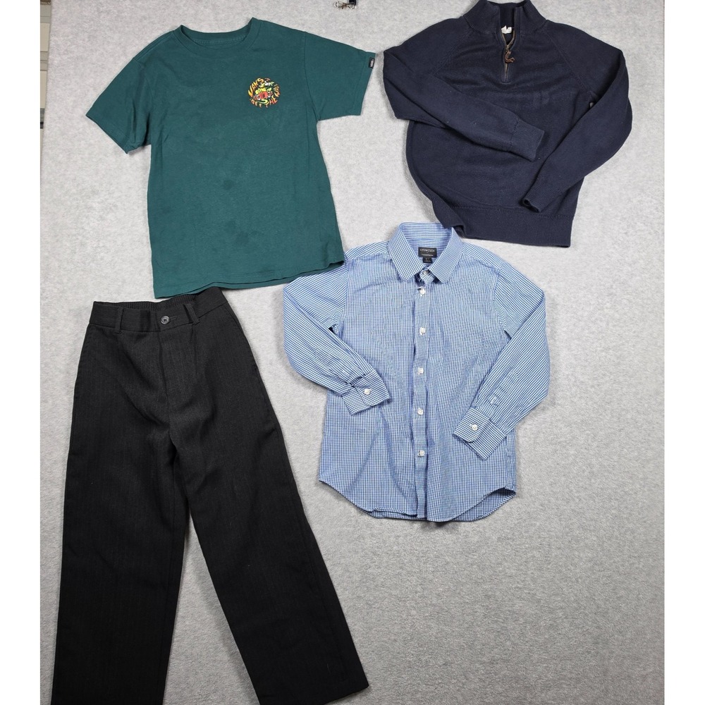 Lot Of 4 Boys Clothes Size 6/7 Crew Cuts Vans Sweater Shirt Pants